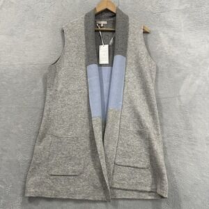 Gray and Blue Women's Sleeveless Coat